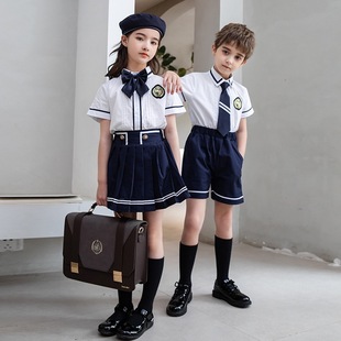 College Style Summer Primary School Student Graduation Uniforms, Kindergarten Uniforms, British Style Children's Performance Uniforms, Children's Day Chorus Uniforms