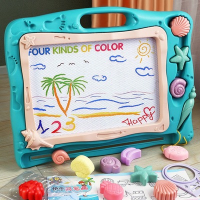 磁性画板宝宝彩色儿童画大号磁力涂鸦板小孩写字板绘画玩具亚马逊