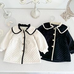 Autumn and winter clothing for small and medium-sized girls, baby girls, Korean style small fragrant jackets, foreign-style cotton coats, infant cotton-padded jacket tops