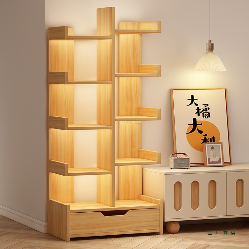 Simple Bookshelf Floor-Standing Storage Rack Living Room Integrated Wall Cabinet Storage Cabinet Home Storage Rack Office Bookcase