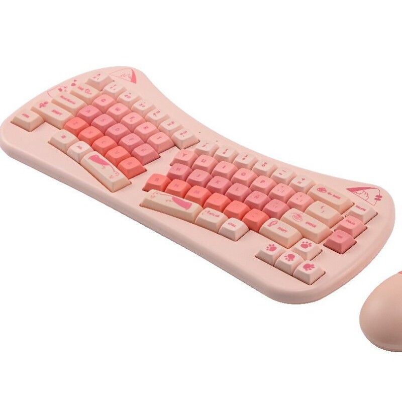 KW66 Cat Girl ワイヤレス キーボードとマウス セット デスクトップ ポータブル かわいい オフィス ペット|undefined