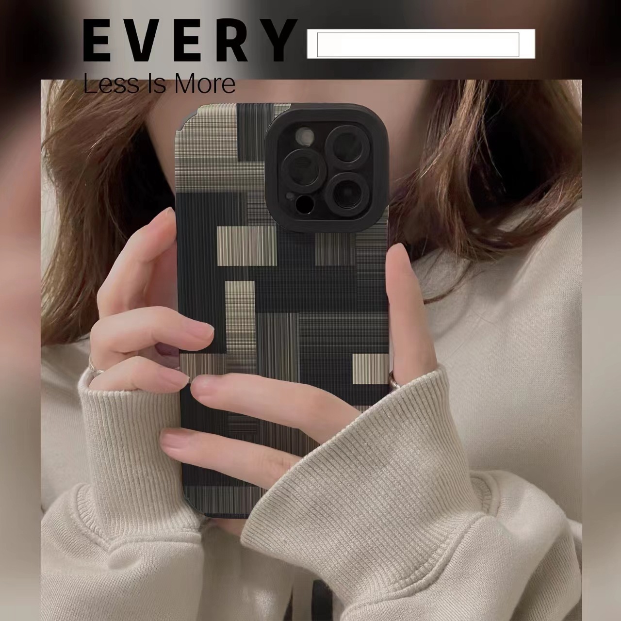 Suitable for Samsung A73 phone splicing plaid lambskin A10s A33 protective case_voghion.com