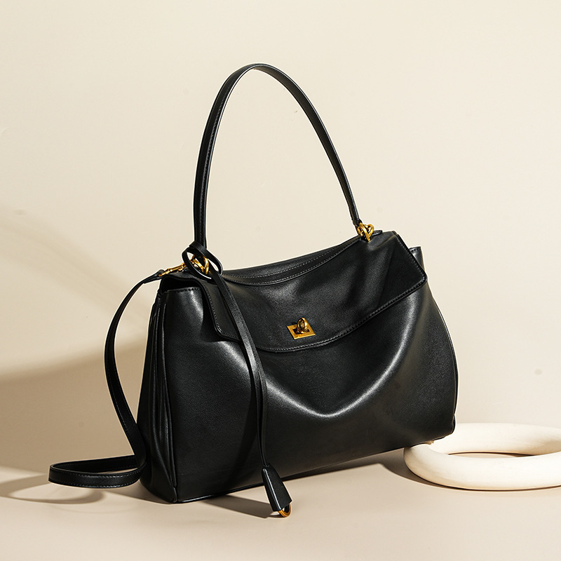 2026 New Commuter Style Rodeobag Crossbody Cowhide Tote Bag Women's Bag Large Capacity High-End Underarm Bag