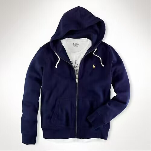 Cross-Border Fleece-Lined Autumn and Winter Hooded Cardigan Solid Color Sweatshirt Embroidered Loose Plus-Size Polo Men's Zip-Up Jacket