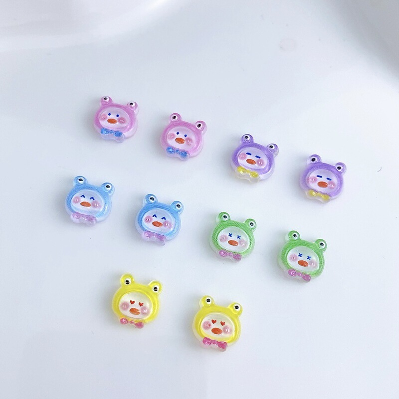 Hooded frog duck cartoon nail accessories mini cute diy nail phone case headband accessories Hooded frog duck cartoon nail accessories mini cute diy nail phone case headband accessories