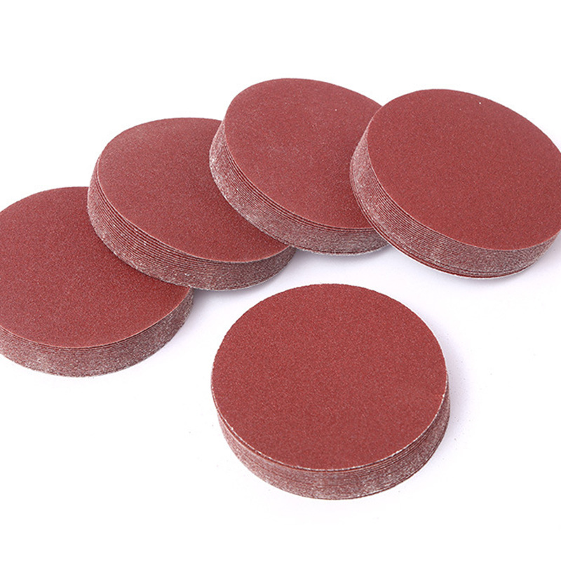 4寸无孔砂纸10cm打磨机专用圆形自粘打磨片抛光打磨植绒砂纸片