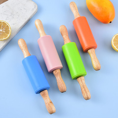 Silicone handle rolling pin dumpling skin roller small size flour rolling pin household kitchen baking tools wholesale