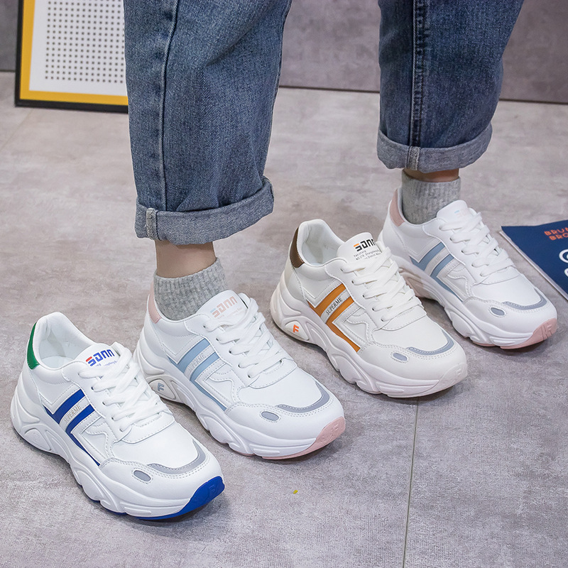 Zapatos Deportivos Casuales Versátiles de Estilo Coreano Otoño 2021 para Mujer, Zapatos Blancos Modernos para Estudiantes, Zapatos de Plataforma con Suela Gruesa 851