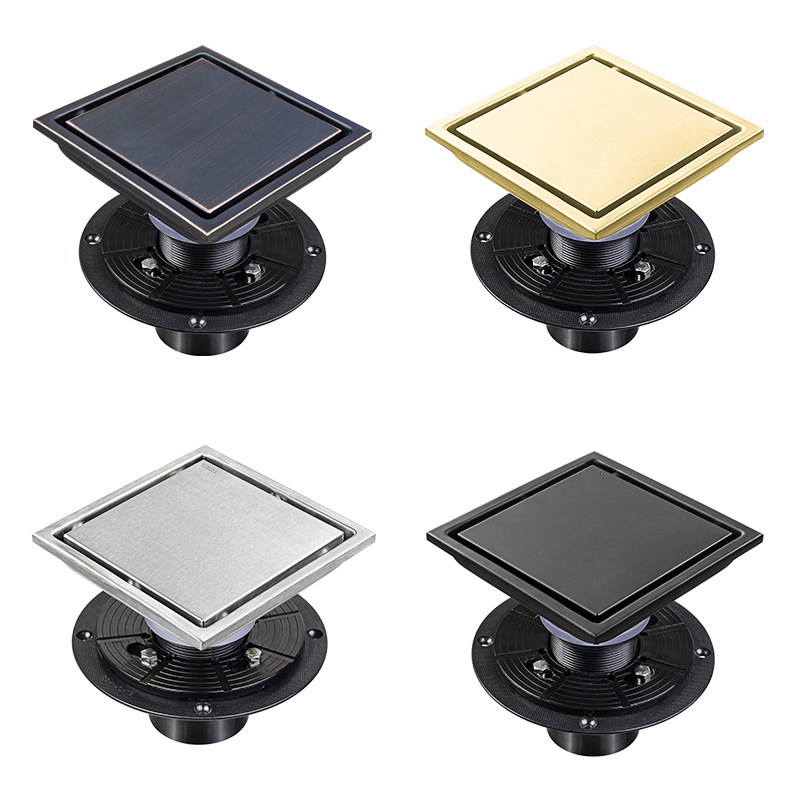 Cruz-frontera Yama 304 hijo Acero inoxidable piso drenaje cuadrado malla invisible cinturón brida americano desodorante 4in6 pulgadas al por mayor