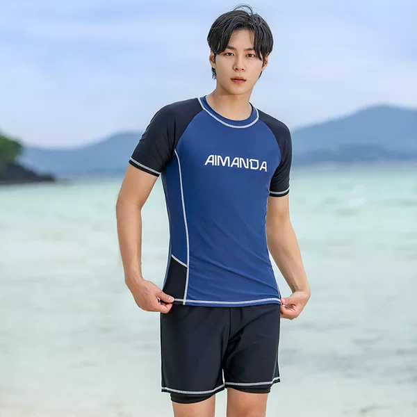 Large Size Swimming Suit Men's Swimming Suit Adult Split Large Size Swimming Trunks Five-point Sun Protection Suit Beach Men's Swimming Suit