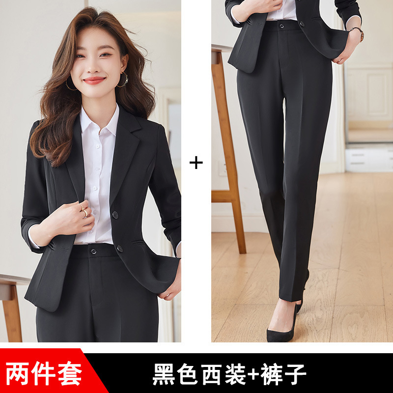 スーツのコートの女性春秋の新型の職業のファッションの気質の大学生の面接の作業服の韓国版の正装のスーツの嵐|undefined
