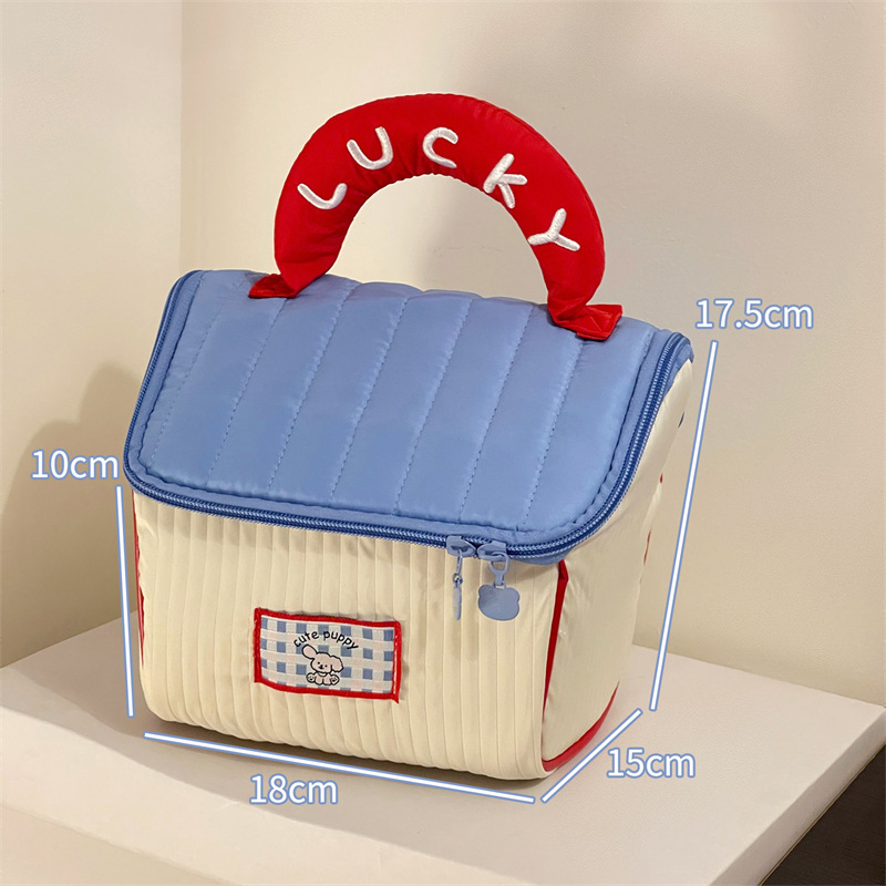 Bolsa de maquillaje de casa pequeña encantadora de gran capacidad de alta belleza portátil bolsa de viaje impermeable bolsa de almacenamiento de lavado gruesa