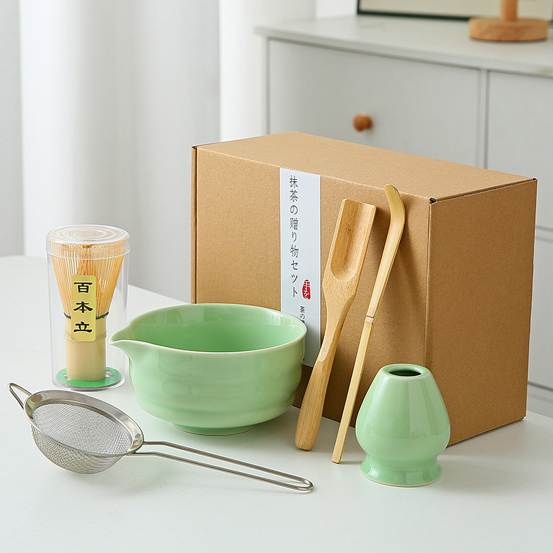 Japonés Matcha tazón Matcha túnica canción té herramientas de pedido taza de té de cerámica taza de té mezclador Matcha cepillo taza de té