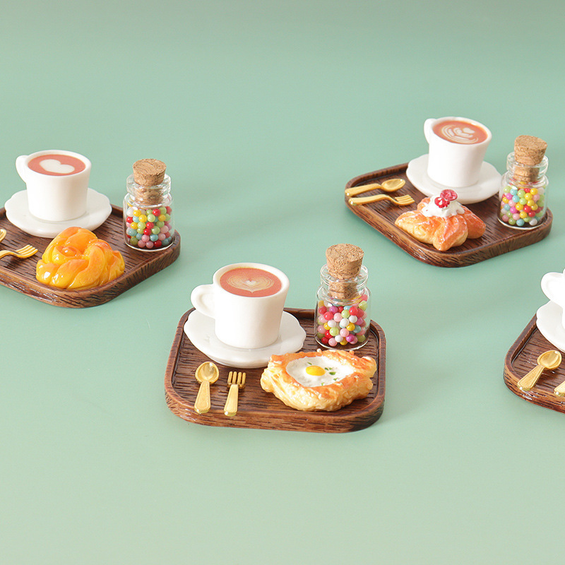 Dollhouse娃娃屋配件微缩食玩面包勺子咖啡杯场景模型过家小摆件|undefined