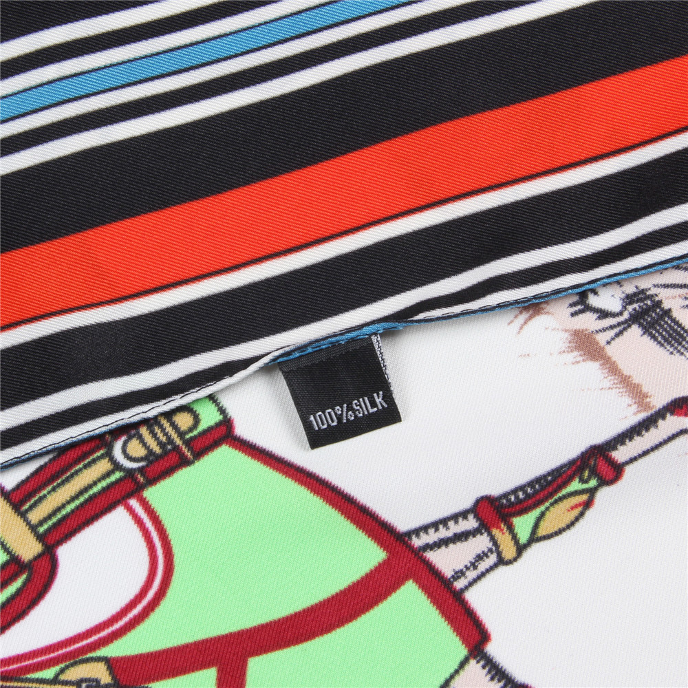 170g Weight Silk Scarf Classification Holiday, Daily Occasion Satin Material Horse Pattern Spring, Autumn Season Women's Gender Printing Design Elegant, Vintage Style Style Women's Elegant Vintage Style Horse Satin Printing Silk Scarf 5