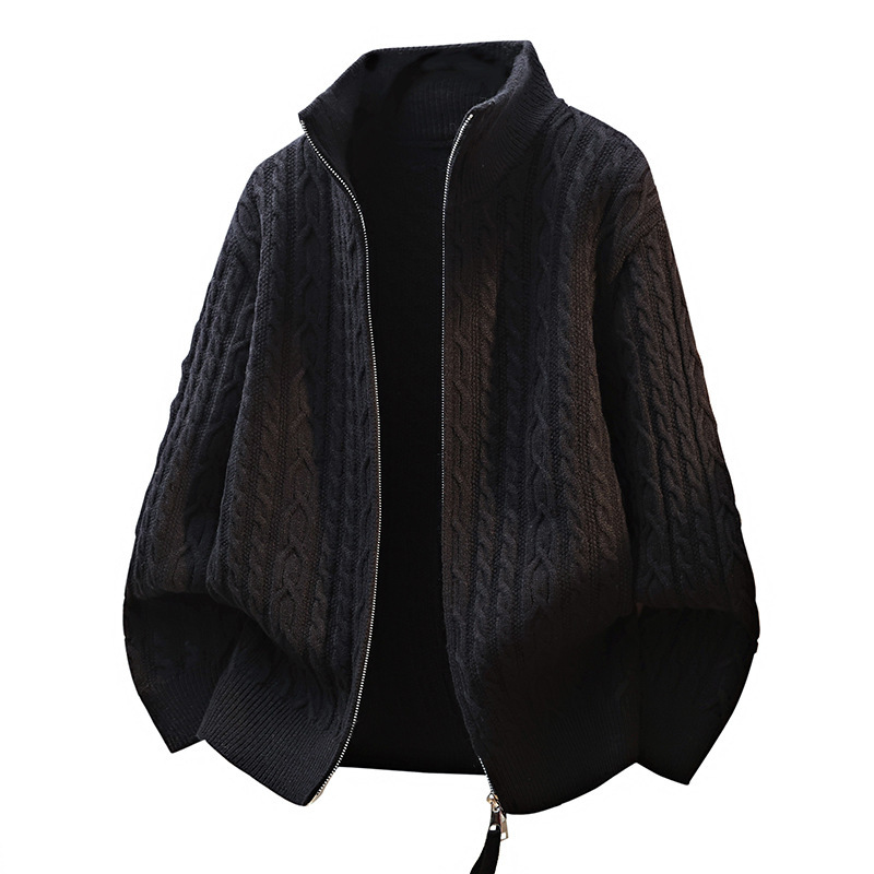 Cross-Border Foreign Trade Dropshipping Men's Knit Sweaters [New Style] 2025 Autumn Fashion Stand-Up Collar Cardigan for Men