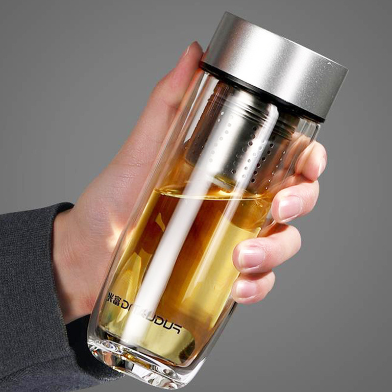 Fuguang vidrio de doble capa magnética elástica succión magnética separación de té taza de agua negocio ganso taza de huevo taza de té al por mayor taza de impresión taza