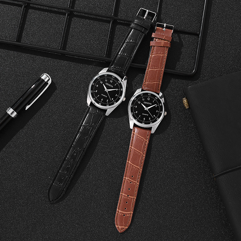 Orologio a pendolo al quarzo da uomo con cintura stile business blu chiaro_voghion.com