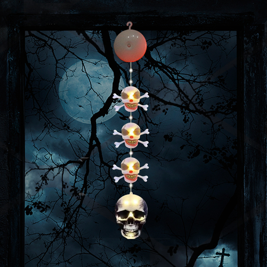 Decoración de Halloween linterna de calabaza bruja murciélago lámpara de ventosa cadena de luz LED atmósfera de fiesta transfronteriza luz de colores luz de ventana