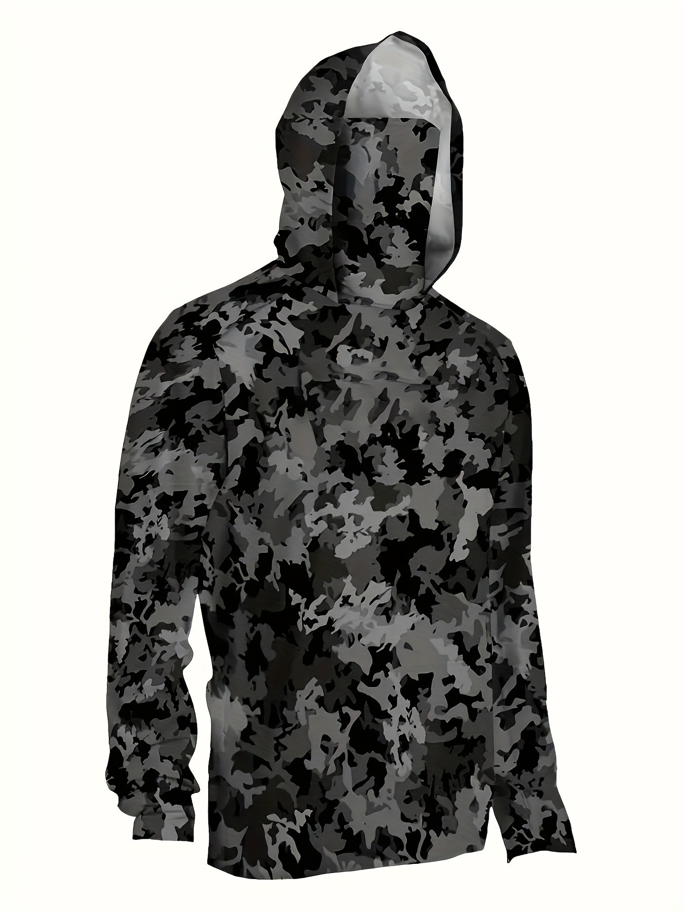 1pc men's Summer Sport Hooded Fishing Shirt Geometric跨境