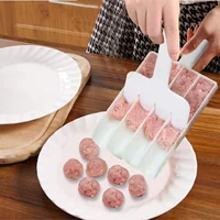Кухонный креативный набор для приготовления мясных шариков из рыбы, колбаски, формочек для пиццы, круглый шарик в форме колбаски, ложка для начинки мяса