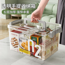 透明手提收纳箱大容量加厚款整理箱零食玩具收纳盒杂物储物箱子