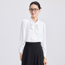 职业装白色衬衫女长袖2025新款教资面试穿搭雪纺上衣面试内搭衬衣
