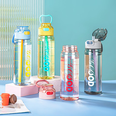 便攜吸管杯大容量戶外運動水杯學生手提水壺夏季高顏值彈跳杯批發