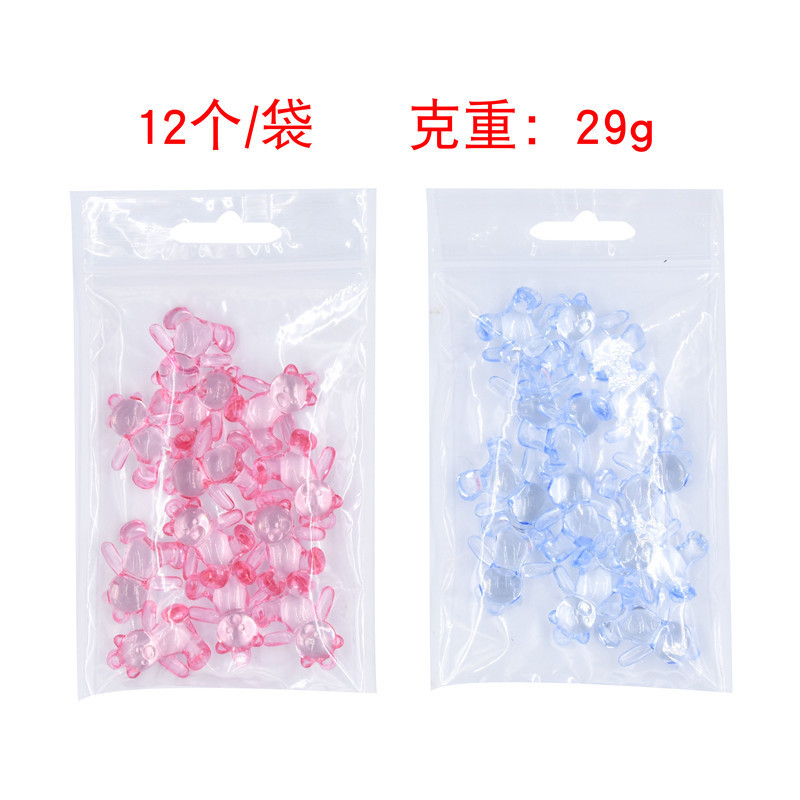 Oso de plástico transparente bebé bautismo bebé ducha Luna Llena regalo niño niña decoración 12