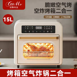 新款智能15L空气炸烤箱薯条机空气炸锅可视烘焙多功能电烤箱跨境