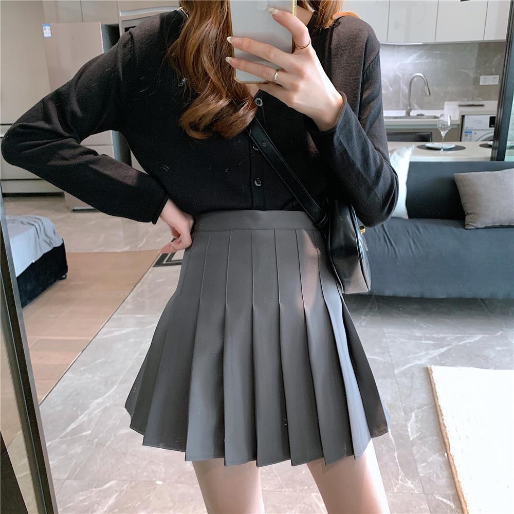 学院风白色百褶裙女2024春秋款防走光半身裙高腰显瘦a字裙jk短裙