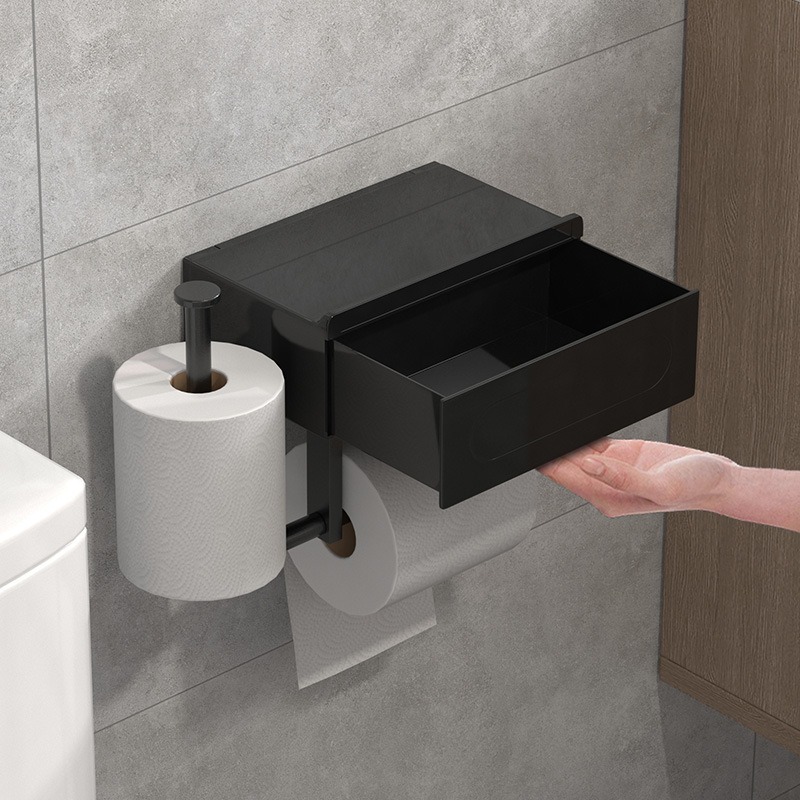 Cajón de almacenamiento del baño sin agujeros caja de toallitas caja de toallitas de baño rack de teléfonos móviles caja de toallitas de drama mágico image 5