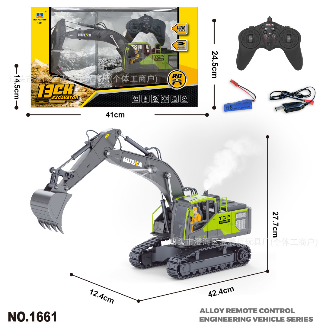 Selección estricta transfronteriza 1: 14 vehículo de ingeniería de excavadora de control remoto de aleación de 23 canales