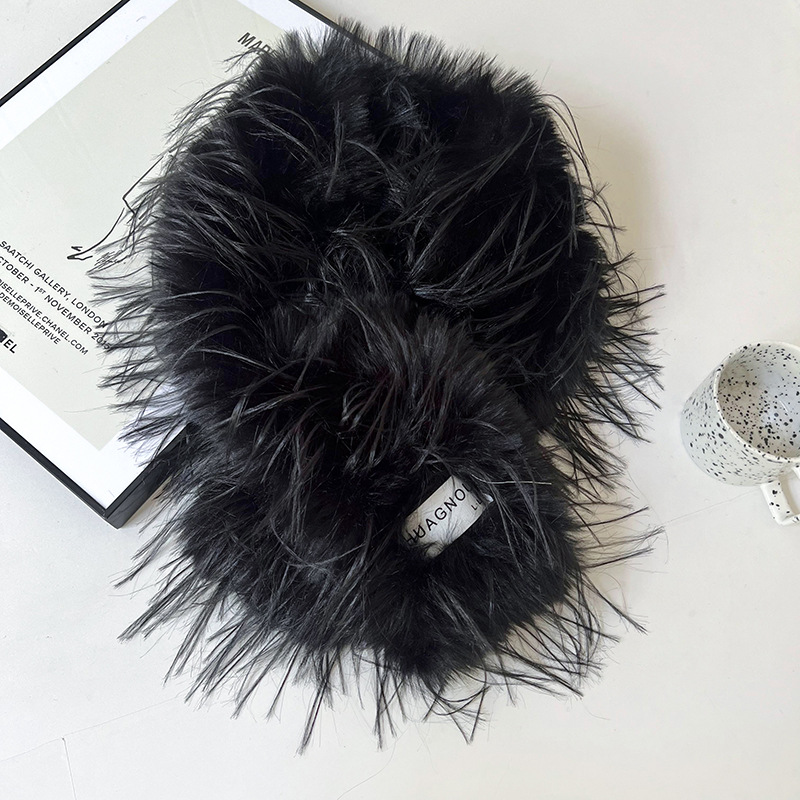 Bufandas de mujeres coreanas de invierno y otoño de peluche largo delgado cuello de visón grueso chale cálido de moda pareja buñuelo