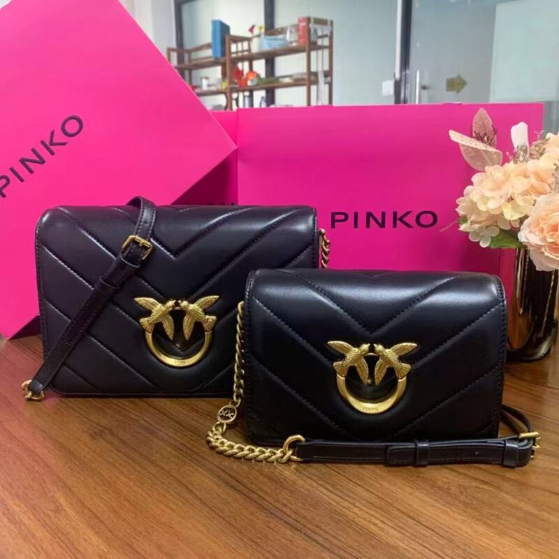 PINKO女士PUFF小号pi车缝线真皮燕子包单肩斜挎飞鸟包100039A0F2|undefined