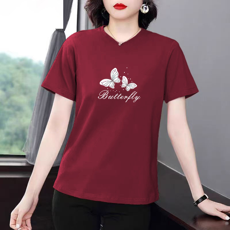 Summer Short-Sleeved T-Shirt for Women, Foreign Trade Middle-Aged Mom Style, 2026 New Model, Large Size, Loose, Stylish, Beautiful Top Summer Short-Sleeved T-Shirt for Women, Foreign Trade Middle-Aged Mom Style, 2026 New Model, Large Size, Loose, Stylish, Beautiful Top