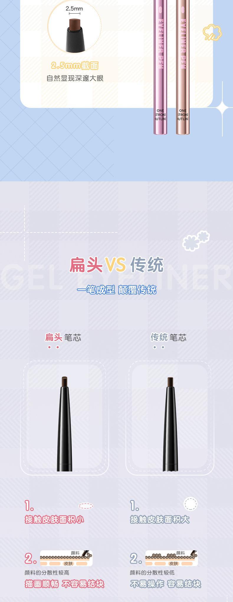 NOVO Colored eyeliner gel pen is sweat-proof, water-proof, non-smudging, brightening and high-gloss eyeshadow for female students undefined