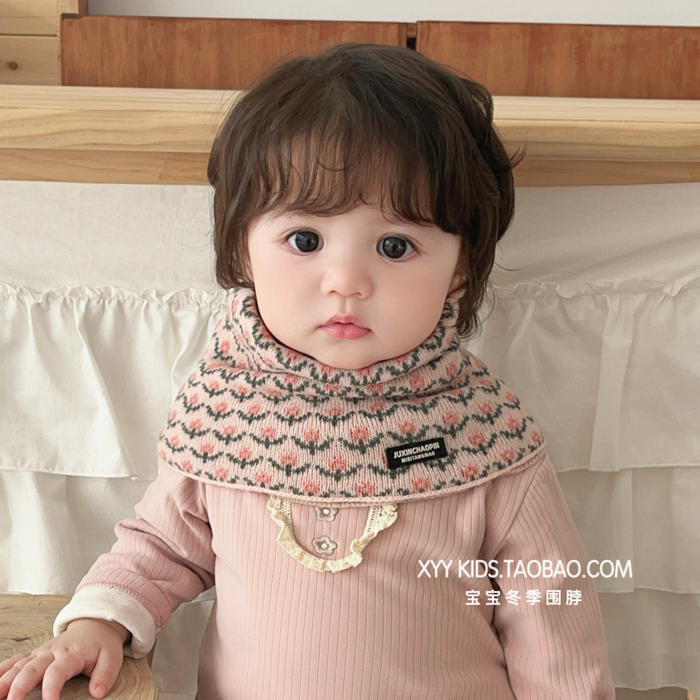 Bufandas para niños coreanos con estampado de leopardo colgando orejas de punto de invierno caliente para hombres y mujeres bebés cuello de lana caliente a prueba de viento