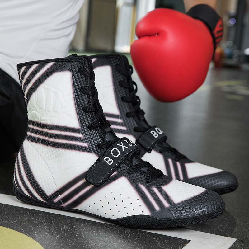 2026 Boxing Fighting Shoes, Comfortable and Lightweight Wrestling Shoes, High-Top Boots, Men's and Women's Martial Arts Competition Training Shoes, Non-Slip Shoes