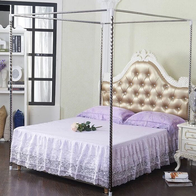 Household bedroom mosquito net dormitory bracket pole support thickened court floor/1.2m/1.5/1.8 bed Princess