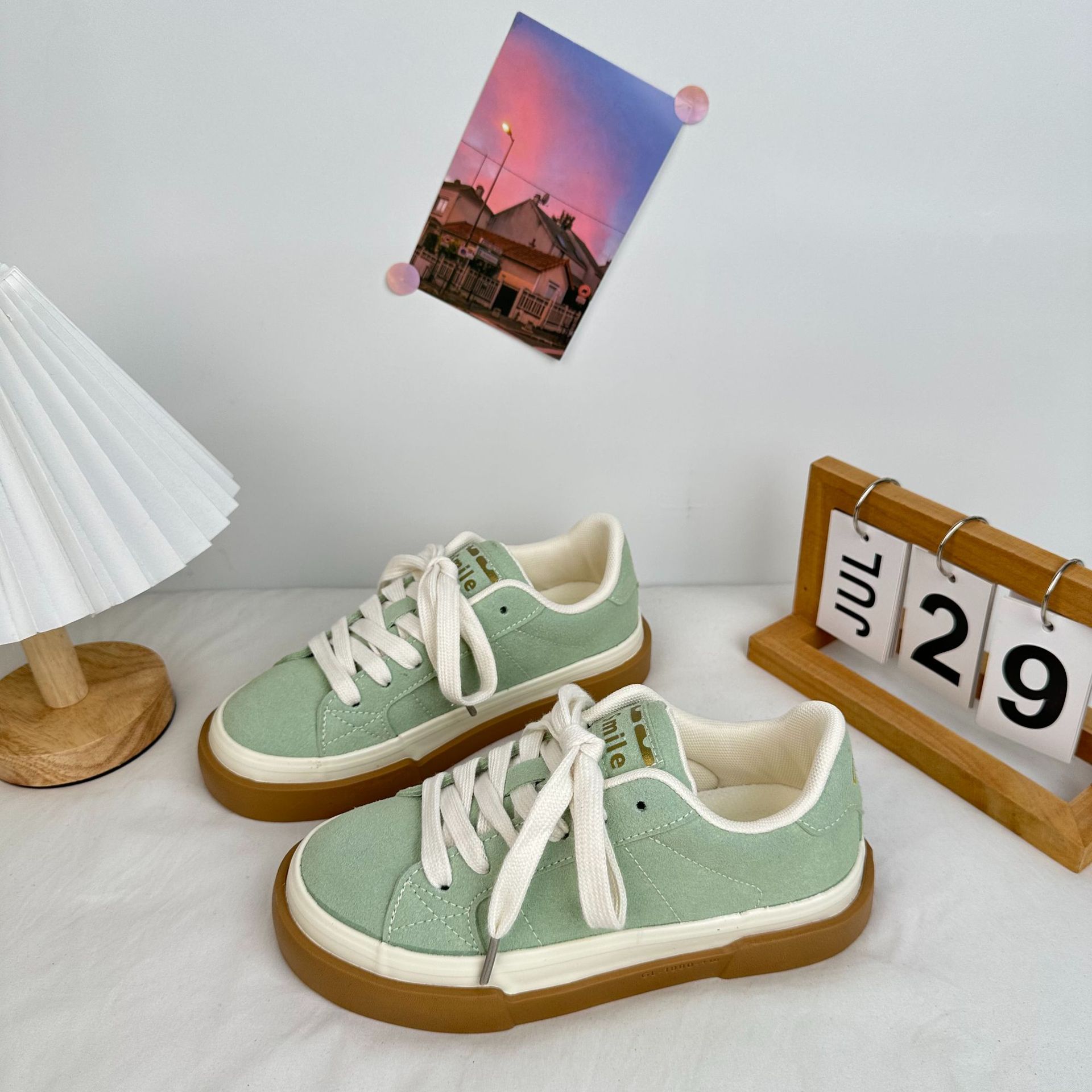 2024 yuanbo otoño nuevo estilo de zapatos de skate de entrenamiento de estilo coreano zapatos de lona de moda de mujer transmisión en vivo zapatos de mujer image 5