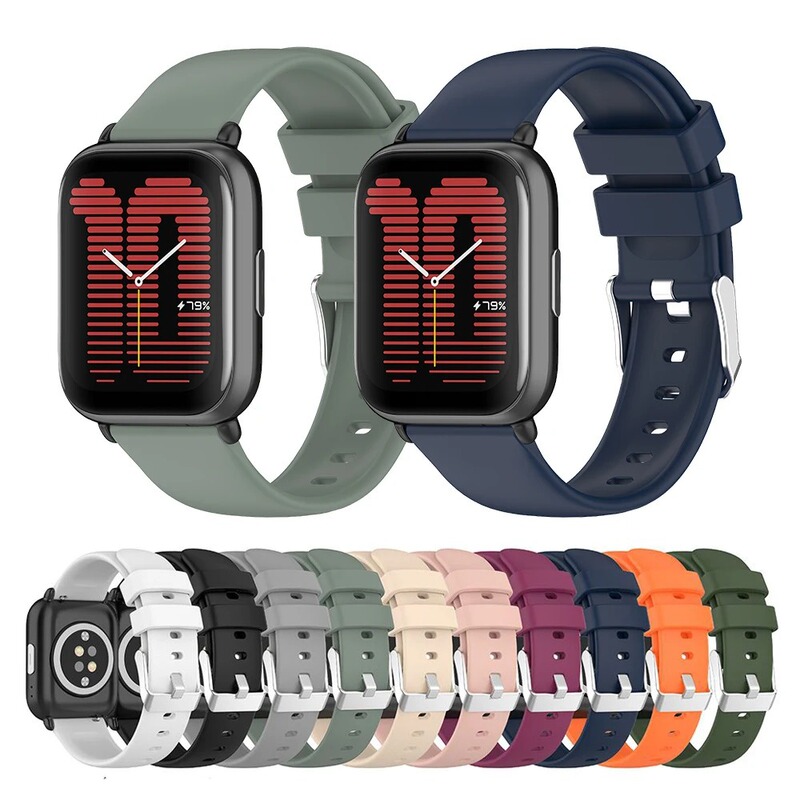 20mm Suitable for Huami Amazfit Active Silicone Strap Huami Gts Mini Solid Color Glossy Wristband