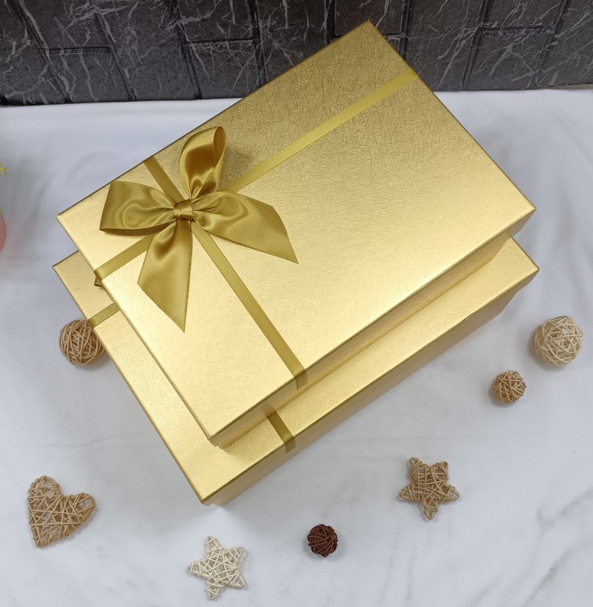 Caja de regalo rectangular de oro caja de regalo de cumpleaños ropa de camisa embalaje caja vacía caja de bocadillos caja personalizada