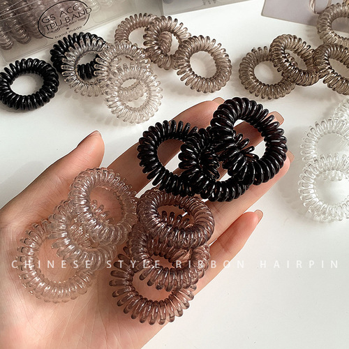 Telephone cord hair tie for women in summer without leaving a trace of hair elastic band Internet celebrity ponytail headband simple temperament hair rope headwear
