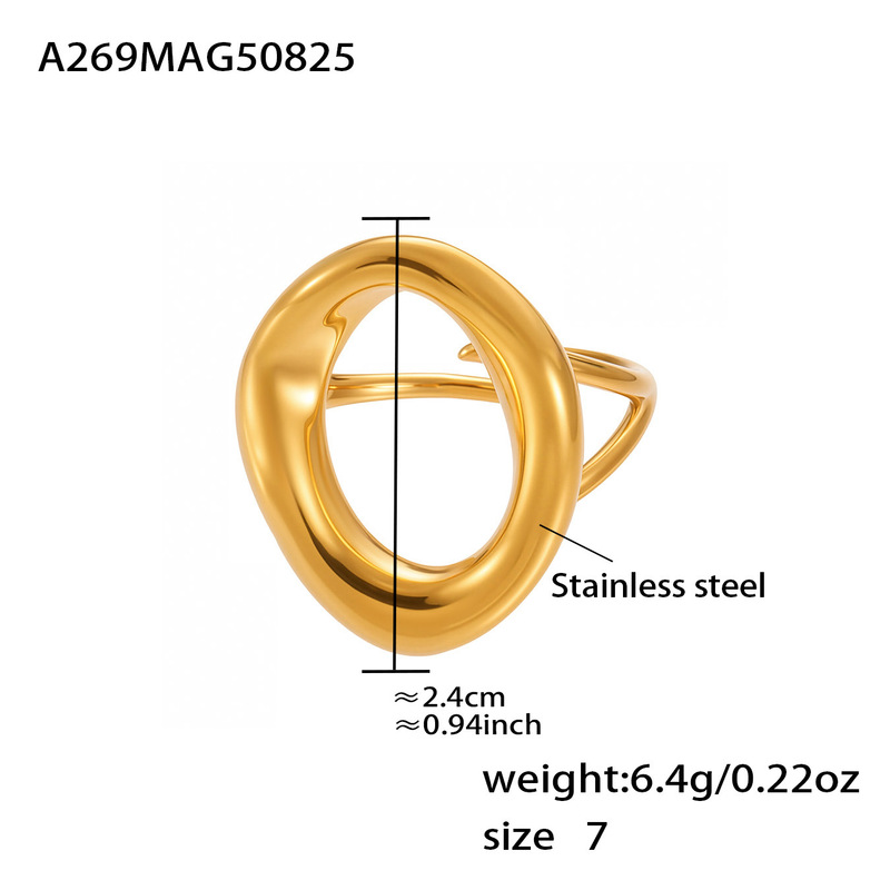 鑫艺鑫欧美跨境新款饰品5A锆石爱心开口戒指组合不锈钢18k镀真金|undefined