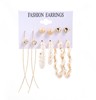 Earrings from pearl with tassels, acrylic set, European style