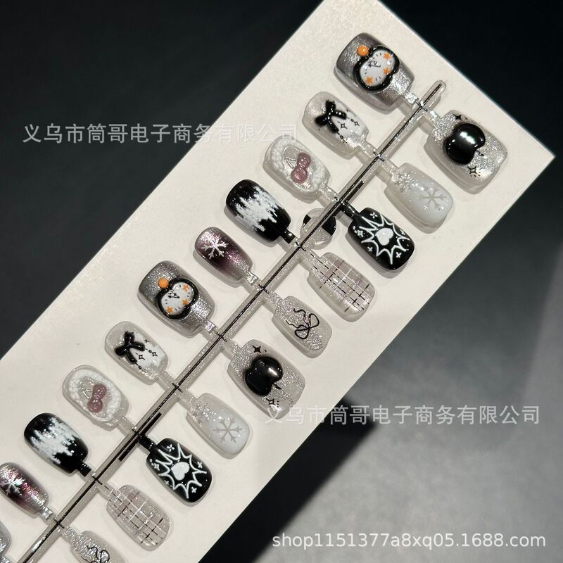 Wearable Nail Magic Apple Popular Nail Wholesale Prefabricated Stickers Punk Dark Bow Whitening Advanced New Style