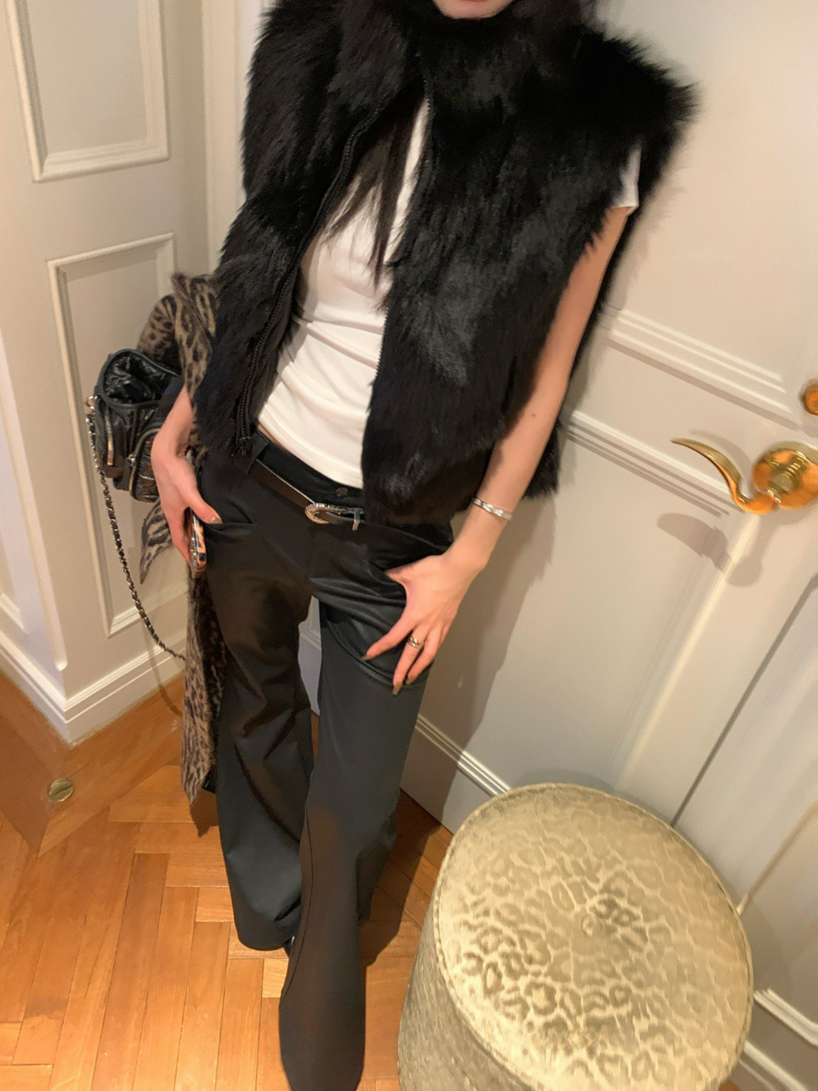 Los dos lados de la ropa de algodón de lana abrigo de mujer otoño invierno nuevo sin mangas hombro de alta sensación de chaleco de piel ecológica image 4