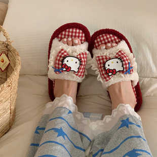 �ɐ�����HelloKitty�ذ�ëë��ЬŮ�Ӽ����m������Ů��һ������Ь