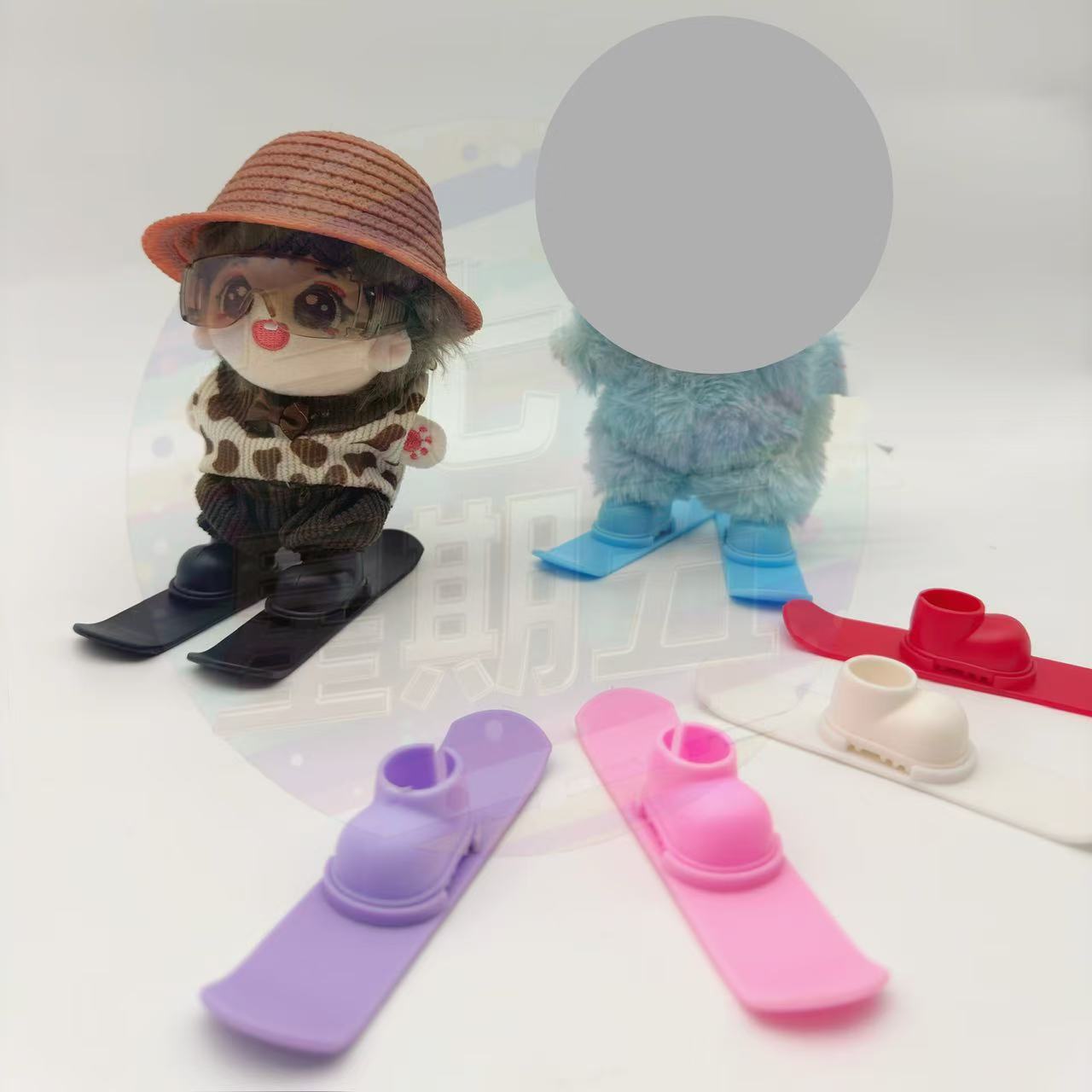 17cm Labubu10Cm Cotton Doll Dress-Up Ski Sports Shoes Windproof Goggles Accessories